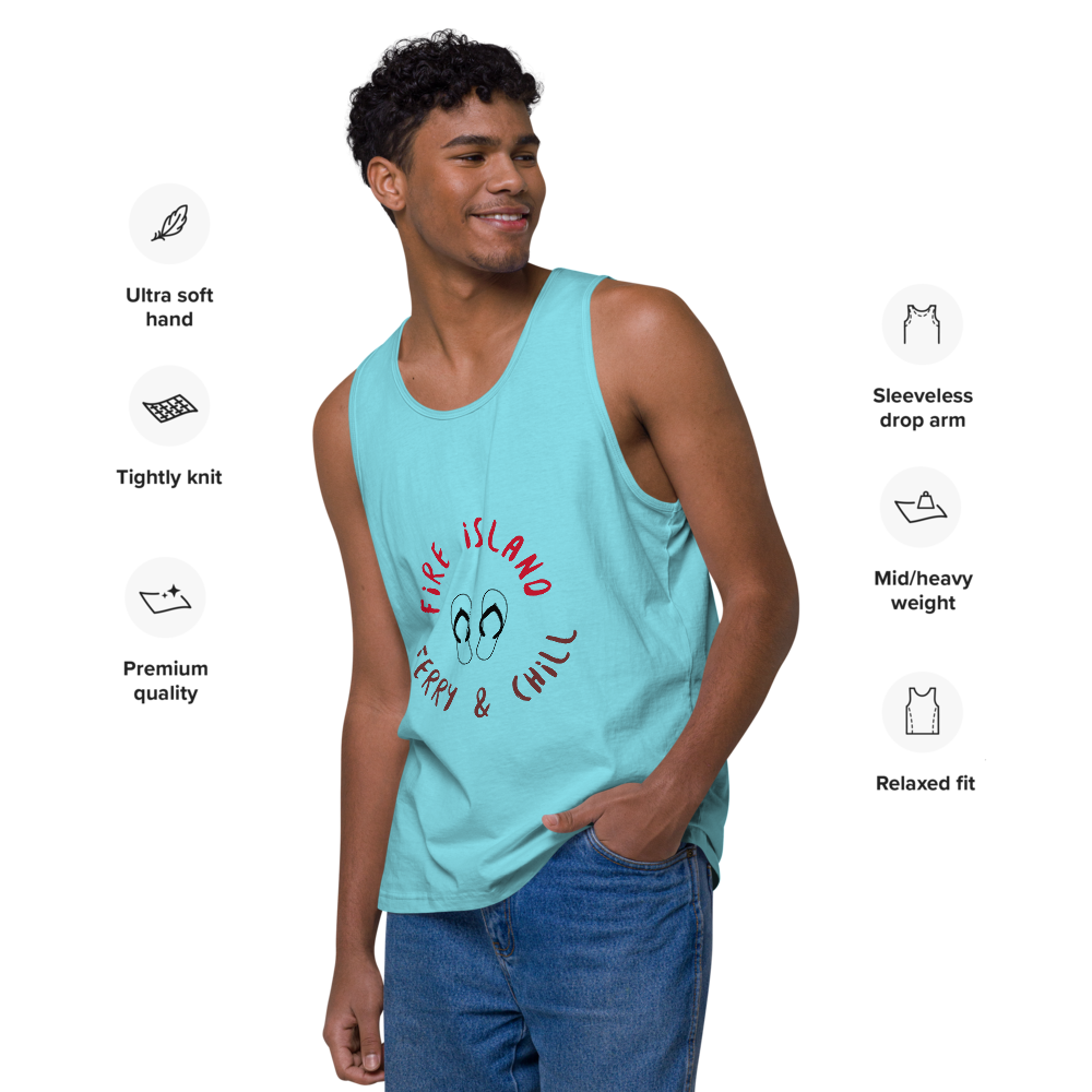 Fire Island Ferry & Chill – Men’s Premium Tank Top