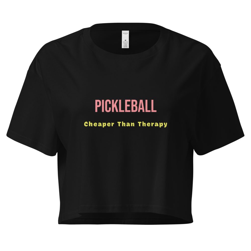 Pickleball Cheaper Than Therapy – Women’s Crop Top (pnk/gld)