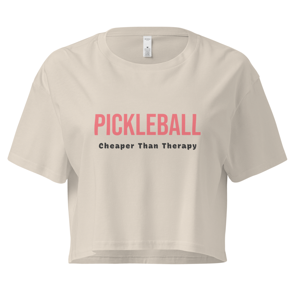 Pickleball Cheaper Than Therapy – Women’s Crop Top (blk text)