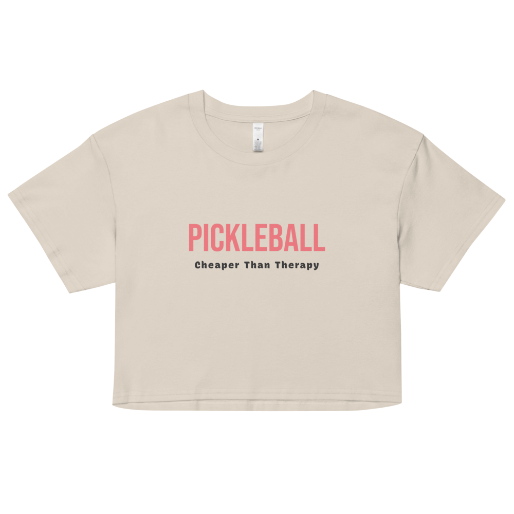 Pickleball Cheaper Than Therapy – Women’s Crop Top (blk text)