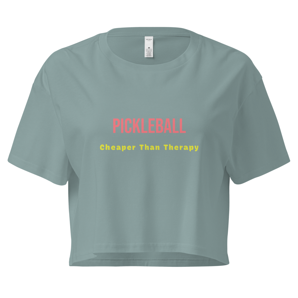 Pickleball Cheaper Than Therapy – Women’s Crop Top (pnk/gld)